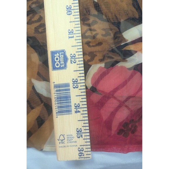 Worthington Woman 2X Sheer Button Front Tunic Duster Top Floral Animal Print - Picture 7 of 7